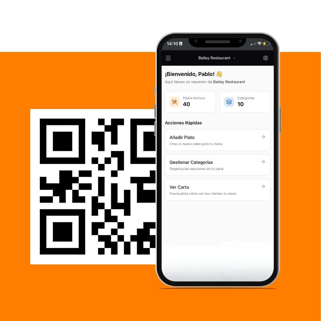 Carta digital Dimonova en un restaurante